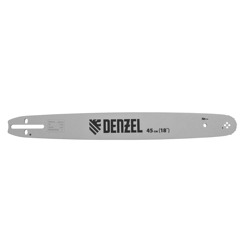 Шина для бензопилы DGS-5218, длина 45 см (18"), шаг 0.325", паз 1.5 мм, 72 звена Denzel