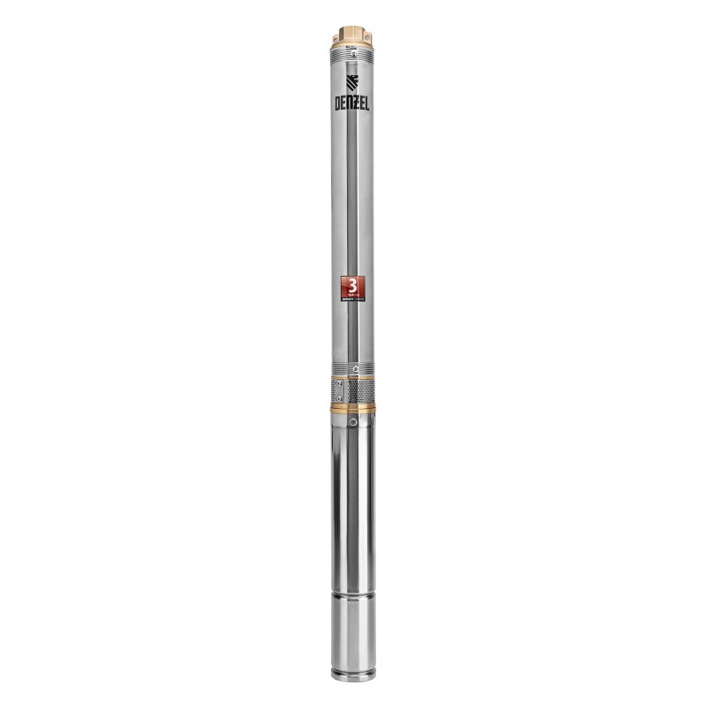 Скважинный насос DWC-3-60, центробежный, диаметр 3", 800 Вт, 3300 л/ч, напор 60 м Denzel