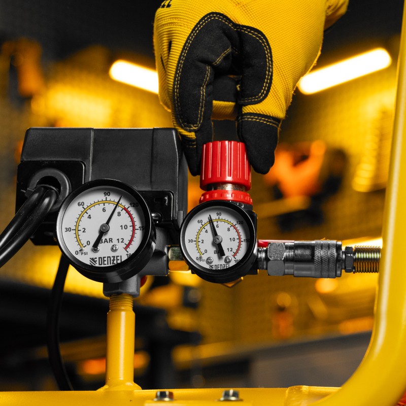 Компрессор безмасл. малошумный DLP-3000/100, 3 кВт, 2х1,5 кВт,100 л, 2850 об/мин,500 л/мин Denzel